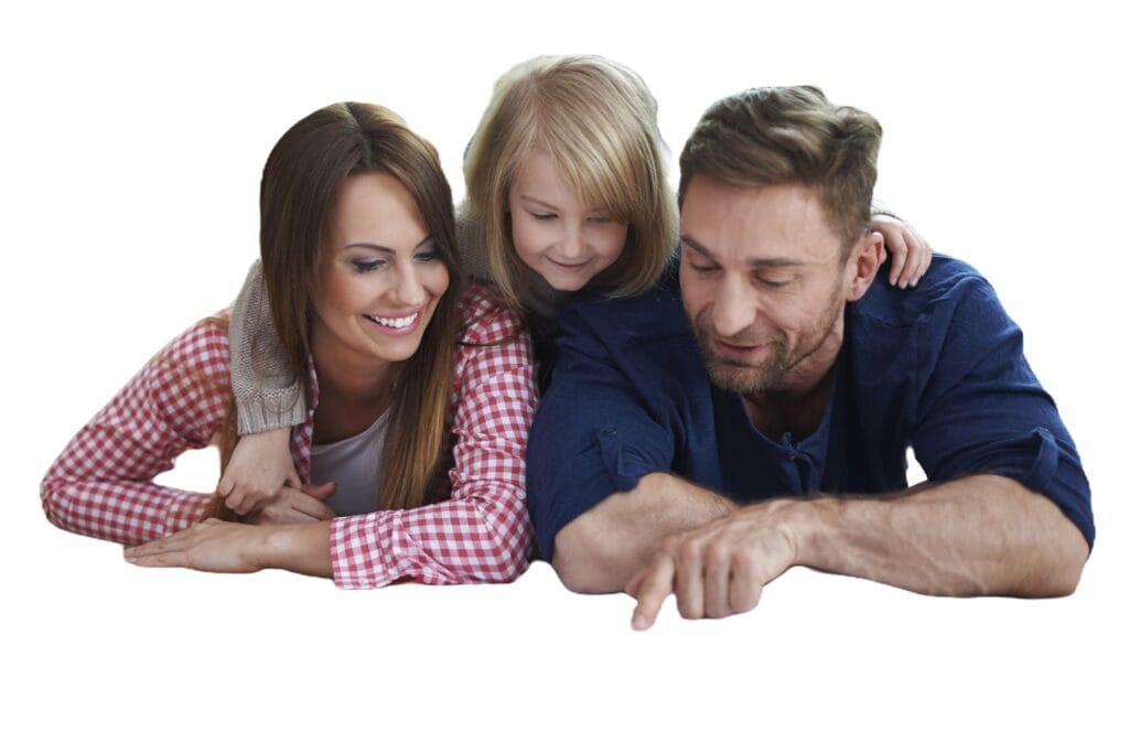 Family enjoying a comfortable home provided by Reynaud HVAC Contractors heating & air conditioning services